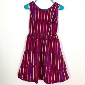 modcloth pencil print fit and flare dress